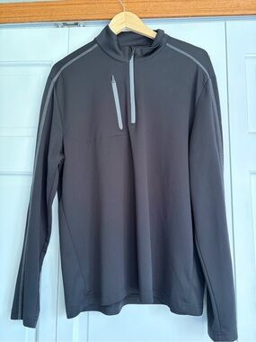 Callaway Golf Pullover Men’s Black 1/4 Zip Long Sleeve Sz L Front Zip Pocket